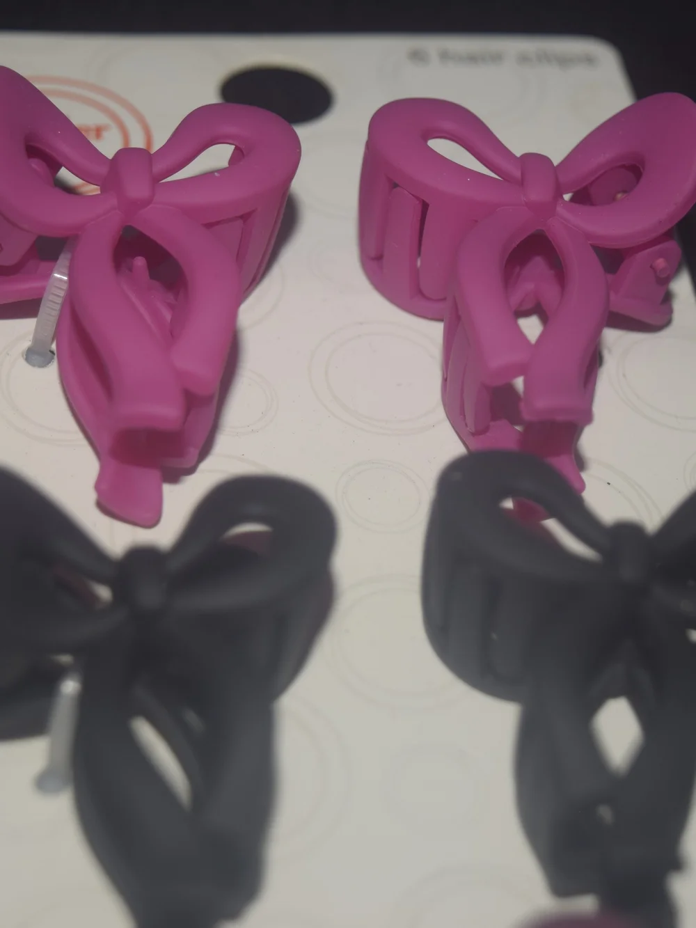 wonder nation Bow Hair Clips in Pink, Black, Plum - 6 Pack